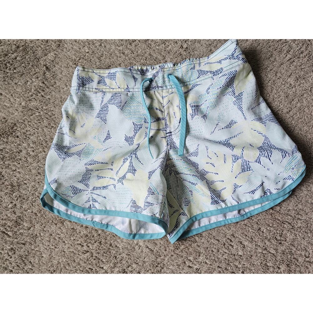 Columbia Womens shorts size small PFG Blue Green Palm Print